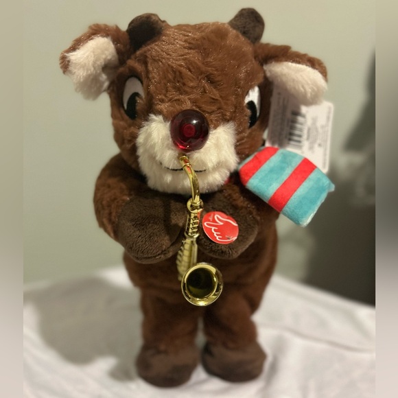 Rudolph Red Nose Reindeer Plush Gemmy Singing Toy Christmas Holiday Light Up - Picture 8 of 10
